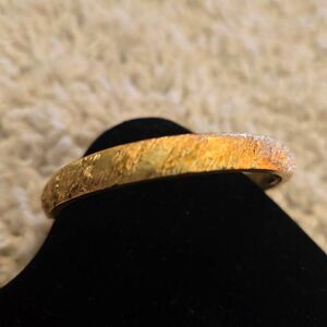 Vintage Trifari Gold Hinged Bangle Bracelet